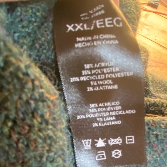 Well Worn Men’s XXL Teal Mock Neck Sweater Pullover Knit Blend Casual Cozy - Picture 5 of 7